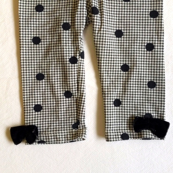 first impressions herringbone dotted leggings with velvet bows 3-6 months baby - Picture 3 of 6